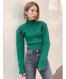 EMODA | ショルダージップタックニット(ニット/セーター)