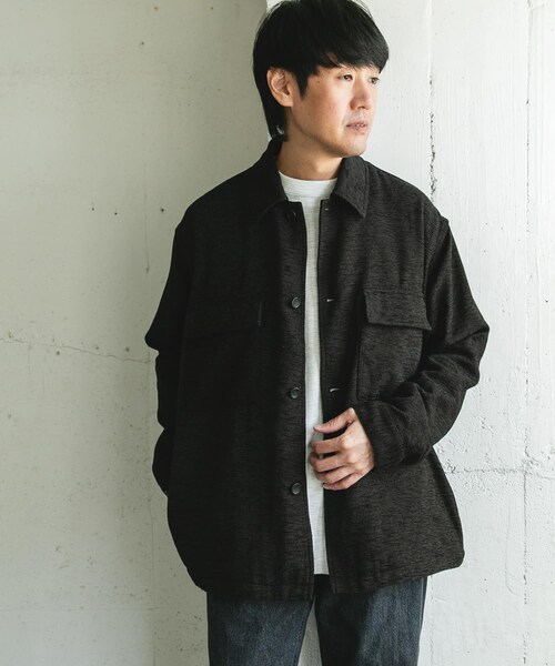 URBAN RESEARCH DOORS(アーバンリサーチドアーズ)の「モールシャツジャケット(テーラードジャケット・メンズ・OLIVE/CHARCOAL・M/L)」の5枚目の写真