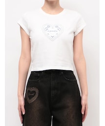 EMODA | エンブレムハートパッチTシャツ(Tシャツ/カットソー)