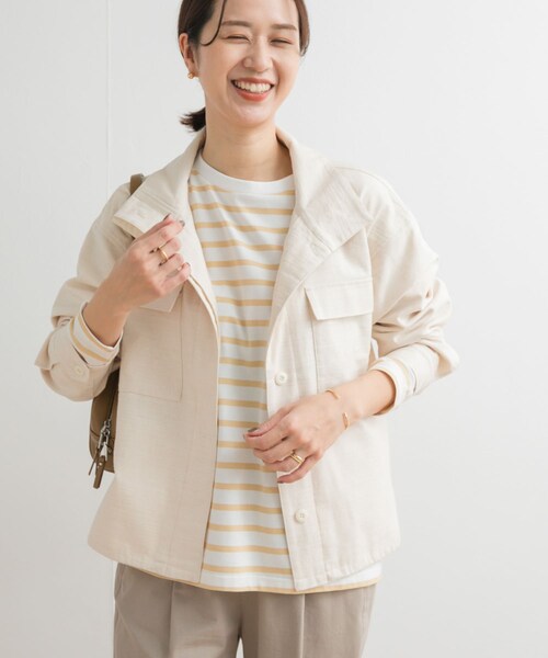 URBAN RESEARCH DOORS(アーバンリサーチドアーズ)の「ミリタリースタンドカラージャケット(ミリタリージャケット・レディース・NATURAL/KHAKI・M)」の11枚目の写真