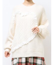 merry jenny | ハートフリルニットtops(ニット/セーター)