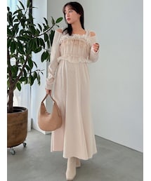 dazzlin | チュールギャザービスチェカットワンピース(ワンピース)