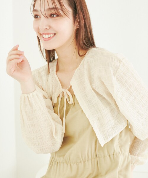 ROPE' PICNIC（ロペピクニック）の「ふくれジャガードボレロ（その他トップス・レディース・ブラック/キナリ・F）」の15枚目の写真