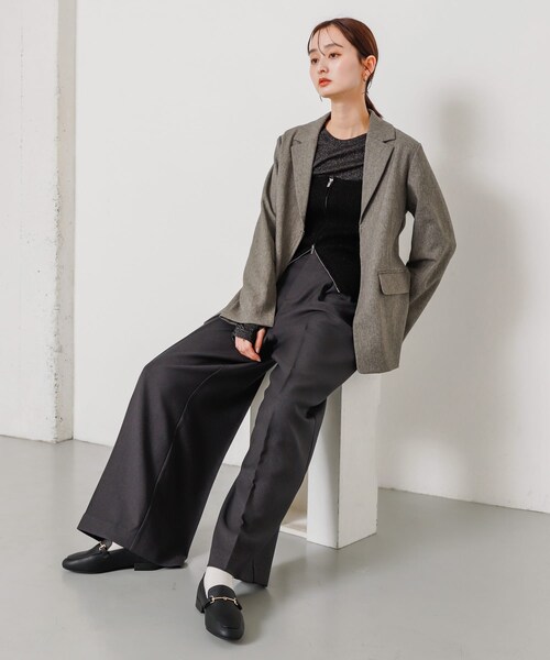 SENSE OF PLACE by URBAN RESEARCH（センスオブプレイスバイアーバンリサーチ）の「ラメジップニットビスチェ（その他トップス・レディース・GRAY/BLACK/YELLOW・one）」の10枚目の写真