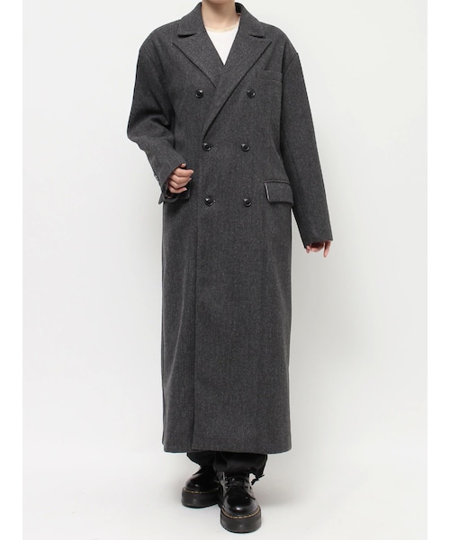 jouetie（ジュエティ）の「ダブルブレストロングコート（チェスターコート・レディース・グレー/ピンク/ネイビー/ブラック/ボルドー・M）」の2枚目の写真