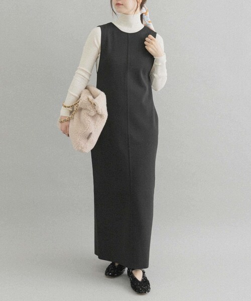 URBAN RESEARCH ROSSO（アーバンリサーチロッソ）の「UNiPH　スポンディッシュストレッチ ワンピース（ワンピース・レディース・ブラック・1）」の2枚目の写真