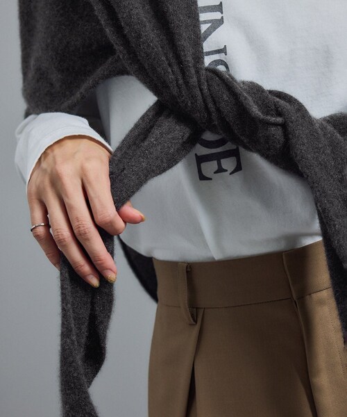 ADAM ET ROPE'（アダムエロペ）の「カシミヤストール［セットアップ対応］（ストール/ショール・レディース・チャコール/ベージュ系/イエロー系・F）」の8枚目の写真