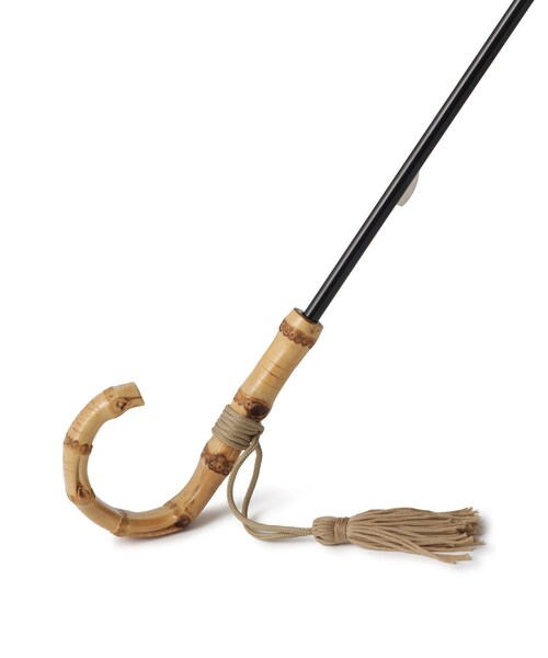 ROPE'（ロペ）の「[晴雨兼用]バンブーハンドルバイカラーパラソル(長傘・日傘)/UV100%カット/完全遮光生地（長傘・レディース・ブラック/キナリ・F）」の8枚目の写真