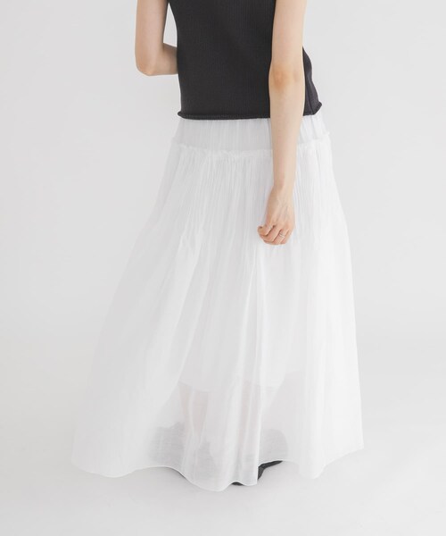 KBF（ケイビーエフ）の「タックプリーツフレアスカート（スカート・レディース・OFF/BLACK/BROWN・One）」の6枚目の写真