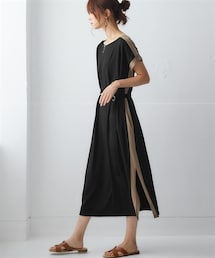 サイドポケット付ロング丈ワンピース（選べるデザイン）＜大きいサイズ有＞