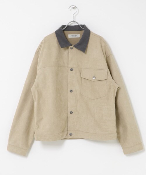 URBAN RESEARCH Sonny Label（アーバンリサーチサニーレーベル）の「襟切替スウェードタッチジャケット（ブルゾン・メンズ・チャコール/ブラウン/グレージュ・M/L）」の3枚目の写真