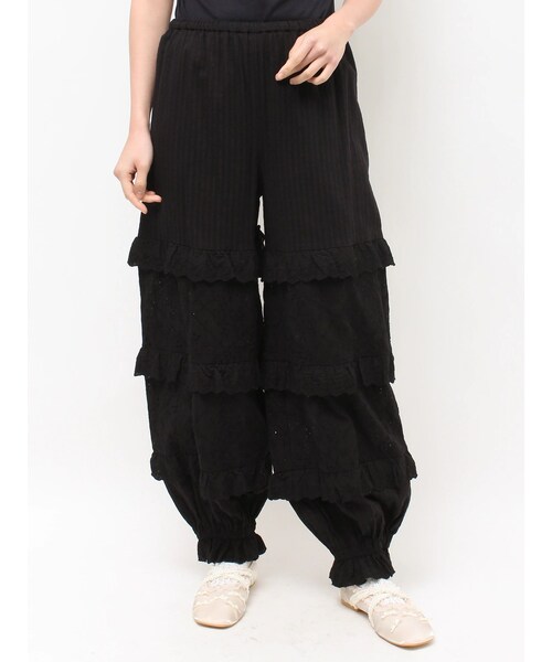 merry jenny（メリージェニー）の「switchレースバルーンパンツ（その他パンツ・レディース・オフホワイト/ブラック・F）」の2枚目の写真