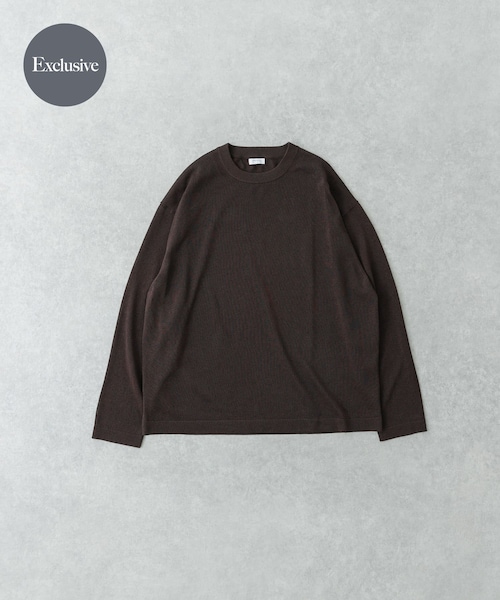 URBAN RESEARCH(アーバンリサーチ)の「『別注』crepuscule×UR Washi Knit Long-Sleeve T-shirts(ニット/セーター・メンズ・Black/D.Purple/Chocolate・1/2)」の2枚目の写真