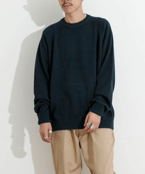 THE GOODLAND MARKET（ザグッドランドマーケット）の「KEIMEN　KM-Crewneck Knit（ニット/セーター・メンズ・Gray/Black/Green・M/L/XL）」の3枚目の写真