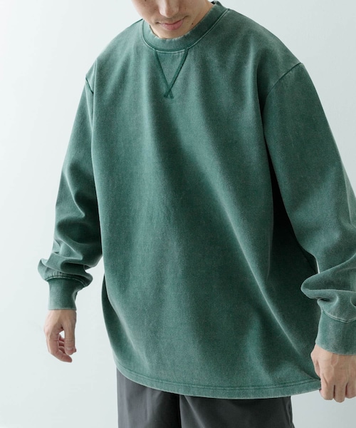 ITEMS URBANRESEARCH(アイテムズ アーバンリサーチ)の「フェードダンボール クルーネックTops(Tシャツ/カットソー・メンズ・BLK/NVY/GRN・M/L)」の2枚目の写真