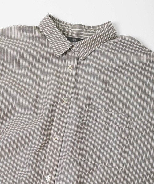 URBAN RESEARCH ROSSO（アーバンリサーチロッソ）の「『WEB/一部店舗限定』『UR TECH Smart Linen Touch』イージーリネンオーバーシャツ（シャツ/ブラウス・レディース・LIGHT PINK/BRN STRIPE/NAVY・Free）」の12枚目の写真