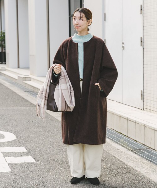 ITEMS URBANRESEARCH（アイテムズ アーバンリサーチ）の「シャーベットカラーコート（テーラードジャケット・レディース・MNT/CREAM/CHOCO・Free）」の19枚目の写真