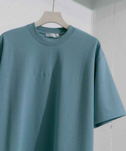 SENSE OF PLACE by URBAN RESEARCH(センスオブプレイスバイアーバンリサーチ)の「シシュウポンチTシャツ(5分袖)(Tシャツ/カットソー・メンズ・BLUE/WHITE/BLACK/GREIGE/OLIVE/L.KHAKI/CHARCOAL・M/L)」の7枚目の写真