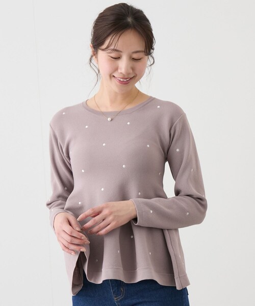 Jayro(ジャイロ)の「ドット刺繍ニット(ニット/セーター・レディース・ブラック/オフホワイト/ピンク・M)」の19枚目の写真