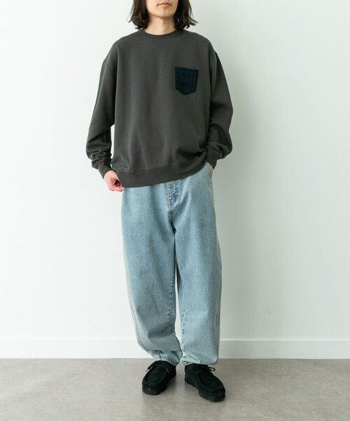 URBAN RESEARCH Sonny Label（アーバンリサーチサニーレーベル）の「HARRIS TWEEDポケットスウェットプルオーバー（スウェット・メンズ・オフ/チャコール/ブラック/ブラウン・M/L）」の21枚目の写真