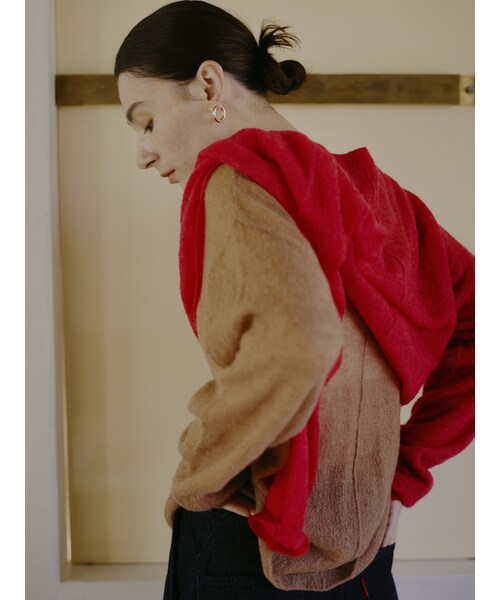 Ungrid（アングリッド）の「モヘヤ混シアーニット（ニット/セーター・レディース・ライトグレー/レッド/グリーン/ピスタチオ/ブラウン・F）」の21枚目の写真