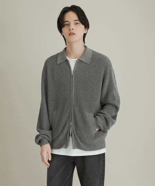 SENSE OF PLACE by URBAN RESEARCH（センスオブプレイスバイアーバンリサーチ）の「ダブルジップニットカーディガン（ニット/セーター・メンズ・GRAY/D.BLUE/RED・M/L）」の12枚目の写真