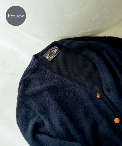 URBAN RESEARCH(アーバンリサーチ)の「『別注』ROUTINE×URBAN RESEARCH 起毛カーディガン(カーディガン/ボレロ・レディース・RED/D NAVY/L GRAY/L BLUE/BEIGE・FREE)」の4枚目の写真