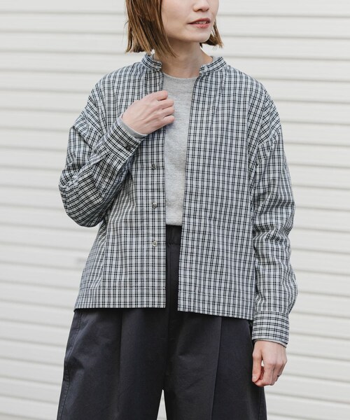 URBAN RESEARCH DOORS(アーバンリサーチドアーズ)の「FORK&SPOON ギボシコクーンロングスリーブシャツ(シャツ/ブラウス・レディース・OFF/BLACK CHK/BLUE ST・1)」の18枚目の写真