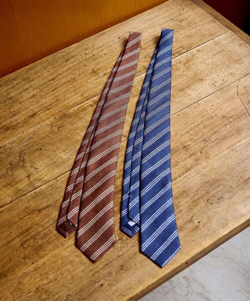 ADAM ET ROPE'（アダムエロペ）の「【Errico Formicola】TIE（ネクタイ・メンズ・ダークブラウン/ネイビー・F）」の8枚目の写真
