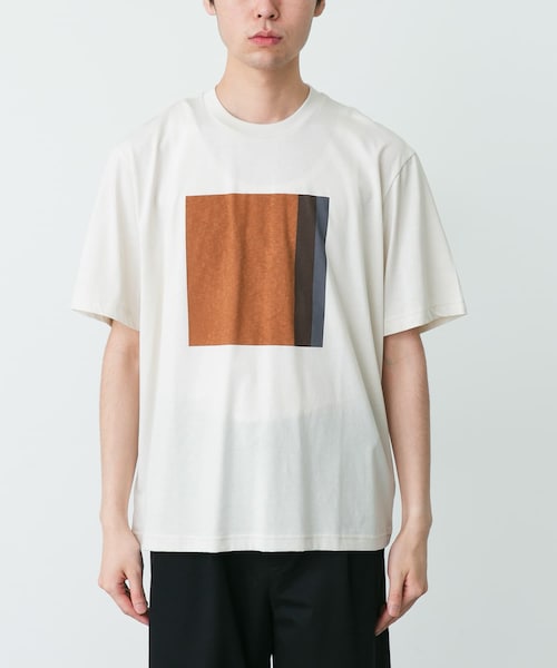 URBAN RESEARCH DOORS(アーバンリサーチドアーズ)の「STILL BY HAND 強撚コットン天竺グラデーションプリントTシャツ(Tシャツ/カットソー・メンズ・WHITE/GREIGE/L/BEIGE・46/48)」の3枚目の写真