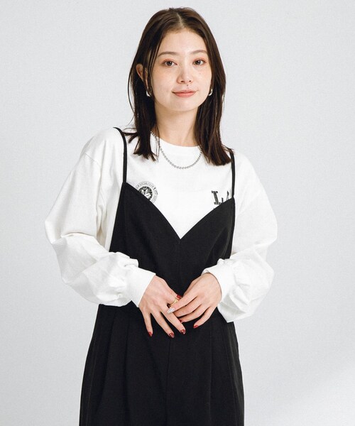 URBAN RESEARCH Sonny Label（アーバンリサーチサニーレーベル）の「コットンビスチェサロペット（サロペット/オーバーオール・レディース・ブラック/バター・FREE）」の5枚目の写真