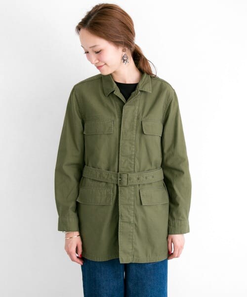 URBAN RESEARCH（アーバンリサーチ）の「ベルト付ミリタリージャケット（ミリタリージャケット・レディース・KHAKI/CAMO・FREE）」の9枚目の写真