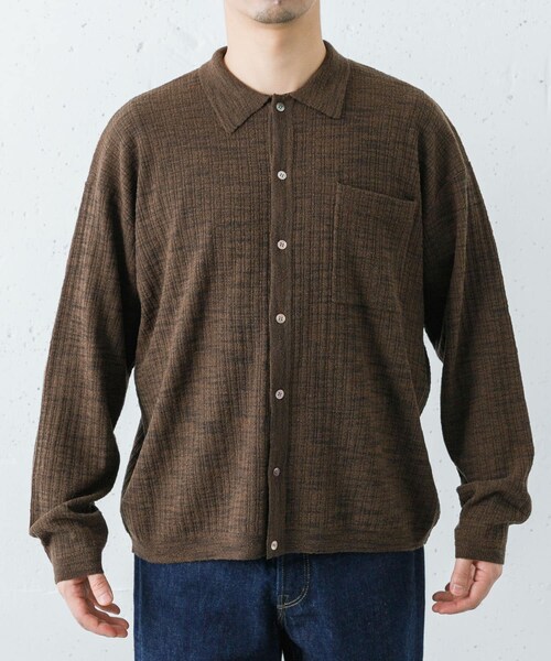 URBAN RESEARCH(アーバンリサーチ)の「crepuscule Crepe Knit Shirt(シャツ/ブラウス・メンズ・BROWN/BLACK・1/2)」の8枚目の写真