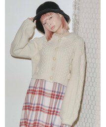 merry jenny | flowerケーブルニットジャケット(カーディガン/ボレロ)