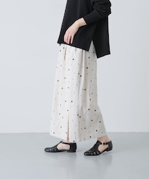 ツバメ刺繍ラップスカート