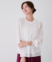Jayro（ジャイロ）の「シフォンシャーリングブラウス（シャツ/ブラウス・レディース）」