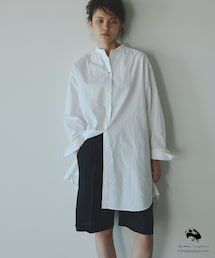 SALON adam et rope' | 【AUDREY HEPBURN COLLECTION BY JUN】ノーカラーチュニックシャツ(シャツ/ブラウス)