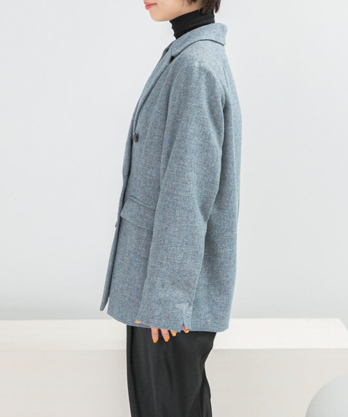 URBAN RESEARCH ROSSO（アーバンリサーチロッソ）の「ウールツィードオーバージャケット（テーラードジャケット・レディース・RETRO BLUE/BROWN・Free）」の17枚目の写真