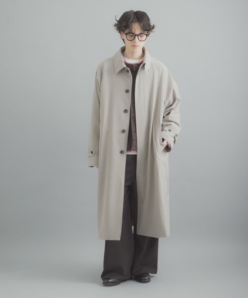 SENSE OF PLACE by URBAN RESEARCH(センスオブプレイスバイアーバンリサーチ)の「バルマカーンルーズコート(ステンカラーコート・メンズ・BEIGE/NAVY/BEG CHECK・M/L)」の15枚目の写真