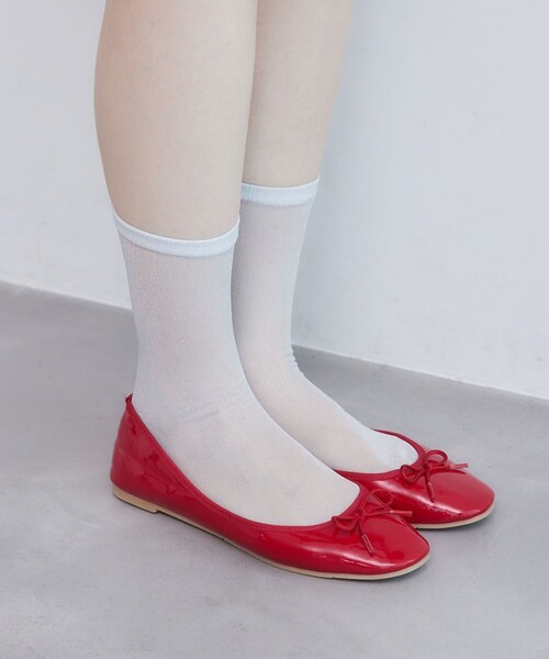 ROPE' PICNIC（ロペピクニック）の「シアーラメソックス（ソックス/靴下・レディース・ブラック/ホワイト系/ローズピンク/シルバー/グリーン系/ピンク・F）」の4枚目の写真