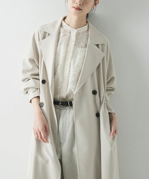 URBAN RESEARCH(アーバンリサーチ)の「『撥水/UVカット』ドロストトレンチコート(ステンカラーコート・レディース・GREGE/BEIGE/BLACK・36/38)」の20枚目の写真