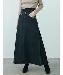 LAGUNAMOON | サイドプリーツデニムスカート(デニムスカート)