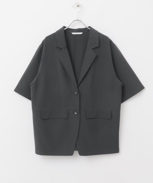 KBF（ケイビーエフ）の「ハーフスリーブルーズジャケット（テーラードジャケット・レディース・CHARCOAL/MOCHA・one）」の11枚目の写真