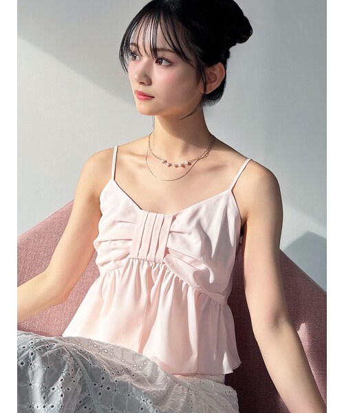 RESEXXY（リゼクシー）の「リボンペプラムキャミ 【セットアップ着用可能】（キャミソール・レディース・ホワイト/ピンク/ブルー・F）」の13枚目の写真