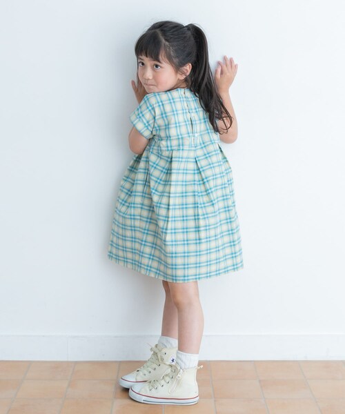 URBAN RESEARCH DOORS（アーバンリサーチドアーズ）の「カラーチェックワンピース(KIDS)（ワンピース・キッズ・BLUE/AZUKI・105/120/135）」の5枚目の写真