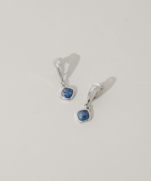 SMELLY（スメリー）の「マーブルスクエアスウィングイヤリング（イヤリング・レディース・BL/SV・-）」の3枚目の写真