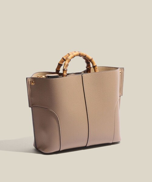 ROPE'（ロペ）の「【E'POR】BAMBOO BAG Medium/軽量・通勤・26SS（ハンドバッグ・レディース・ブラック系/オフホワイト/ベージュ系・F）」の4枚目の写真