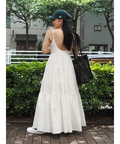 ホワイトバックオープンティアードワンピース RANDA｜バックオープンティアードワンピース | Rakuten Fashion