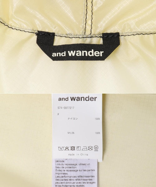 EKAL（エカル）の「and wander　SIL PONCHO（レインコート/ポンチョ・メンズ・BLACK/Off White・One）」の10枚目の写真