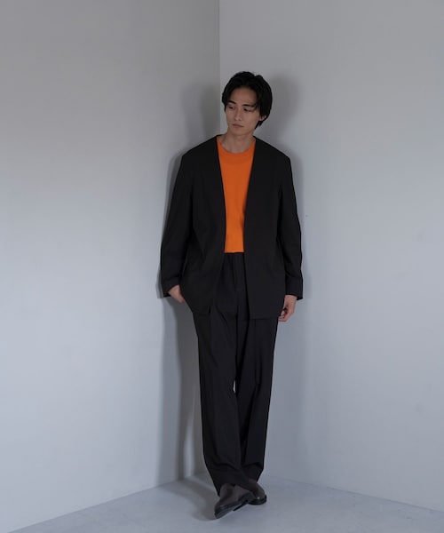 ADAM ET ROPE'(アダムエロペ)の「DELEGANT ルームジャケット(ノーカラージャケット・メンズ・ブラック/ダークブラウン/カーキ・L/M/S)」の20枚目の写真